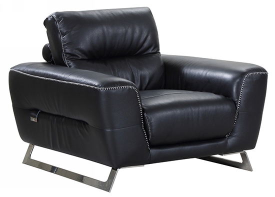 Global United 485 - Genuine Italian Leather Chair in Black color.