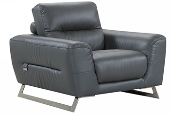 Global United 485 - Genuine Italian Leather Chair in Dark Gray color.