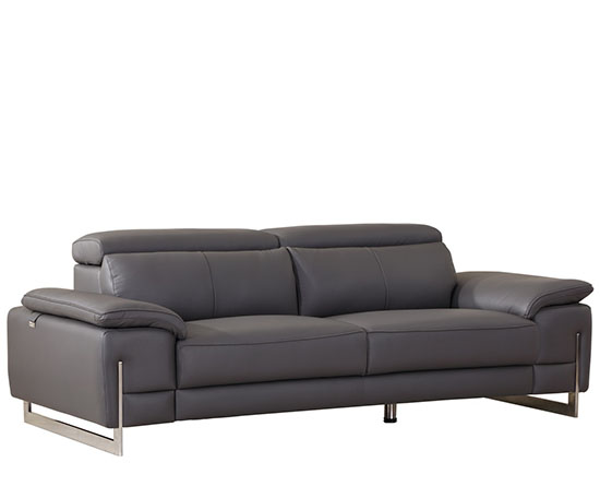 Global United Furniture 636 Genuine Italian Leather Sofa in Dark Gray color. 636-dark-gray-sofa