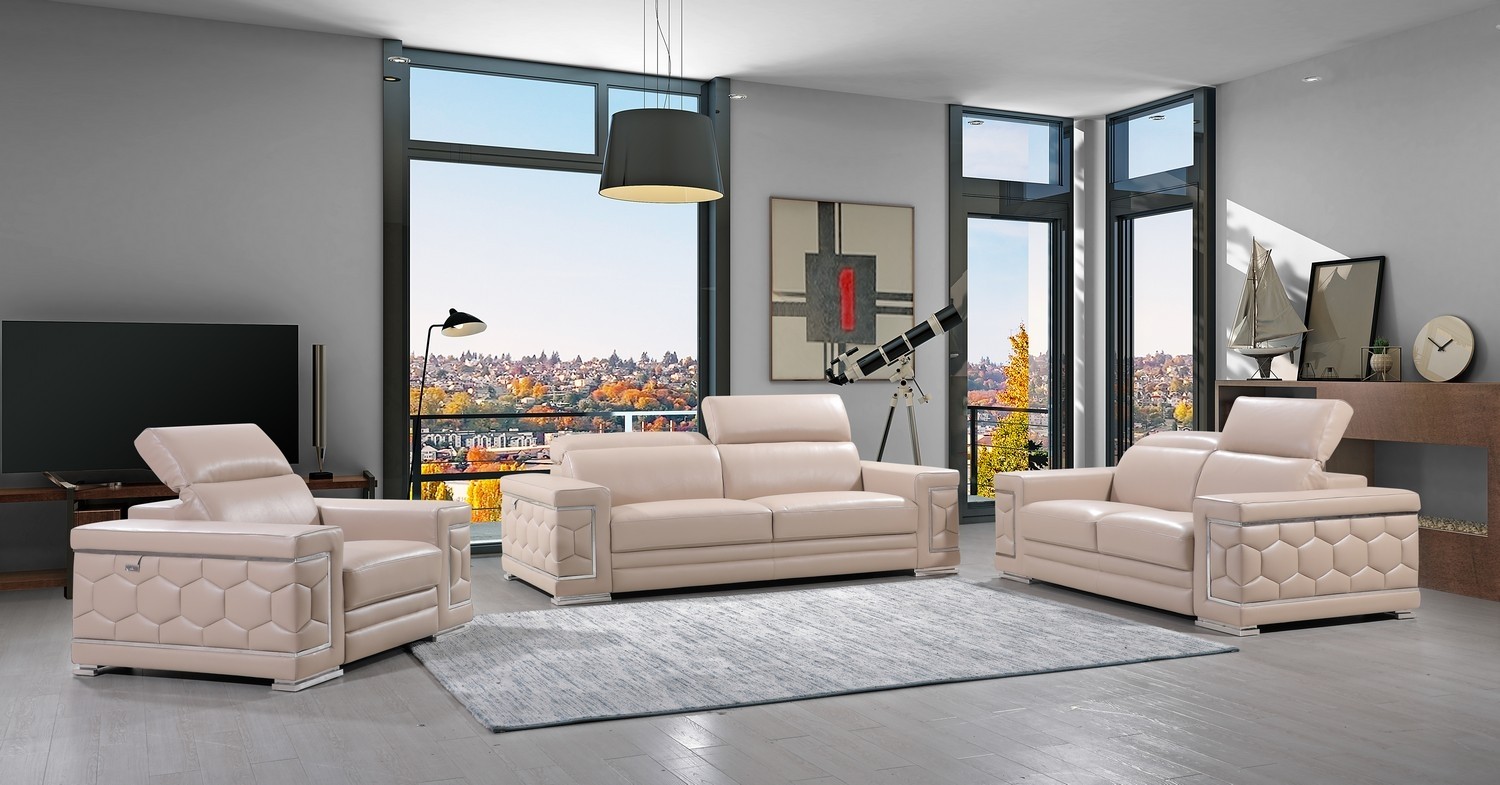Genuine Italian Leather 3pc Sofa Set