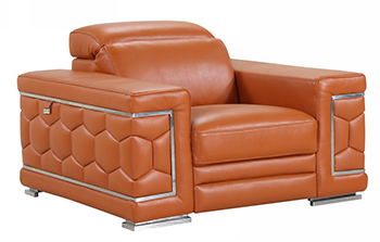 Global United 692 - Genuine Italian Leather Chair in Camel color.