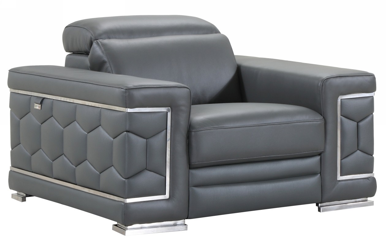 gray genuine leather sofa