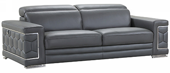 Global United 692 - Genuine Italian Leather Sofa in Dark Gray color.