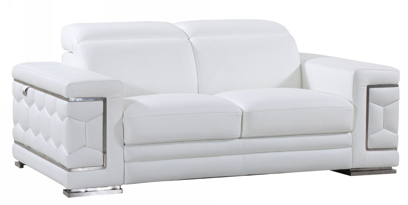 global usa furniture white leather sofa