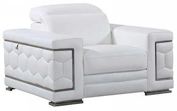 Global United 692 - Genuine Italian Leather Chair in White color.