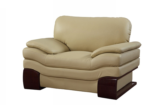 Global United 728 - Leather Match Chair in Beige color.