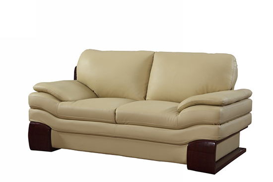 Global United 728 - Leather Match Loveseat in Beige color.