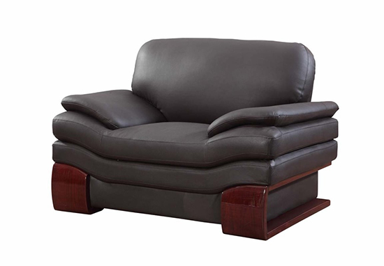 Global United 728 - Leather Match Chair in Brown color.