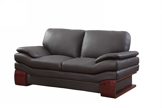 Global United 728 - Leather Match Loveseat in Brown color.