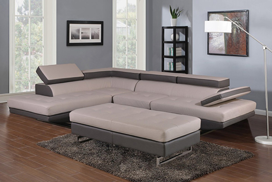 Global United 8136 - Sectional LAF in Two-Tone Color.