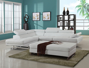 Global United 8136 - Sectional LAF in White Color.