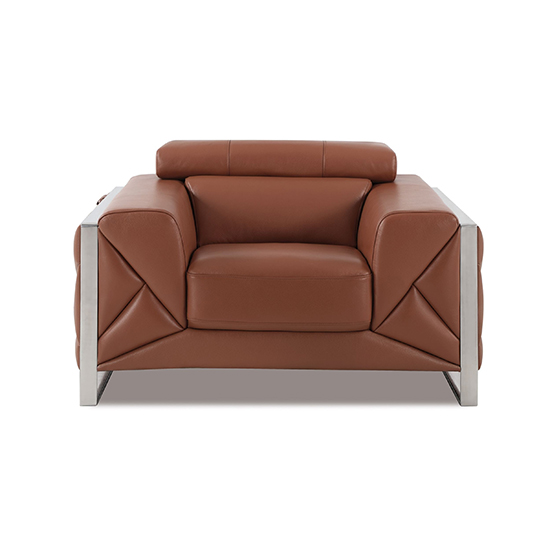 Global United 903 - Genuine Italian Leather Chair in Camel color.