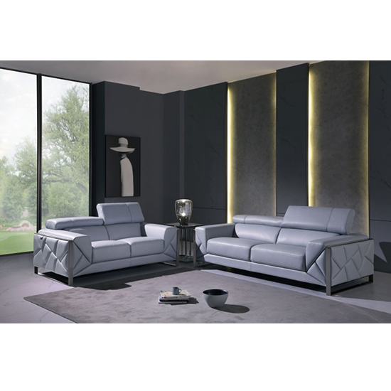 Global United 903 Genuine Italian, Light Color Leather Sofa Set