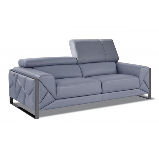 Global United 903 Genuine Italian, Light Blue Leather Sofa