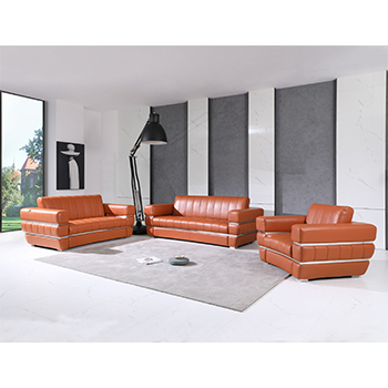 Global United 904- Genuine Italian Leather 3PC Sofa Set in Camel color.