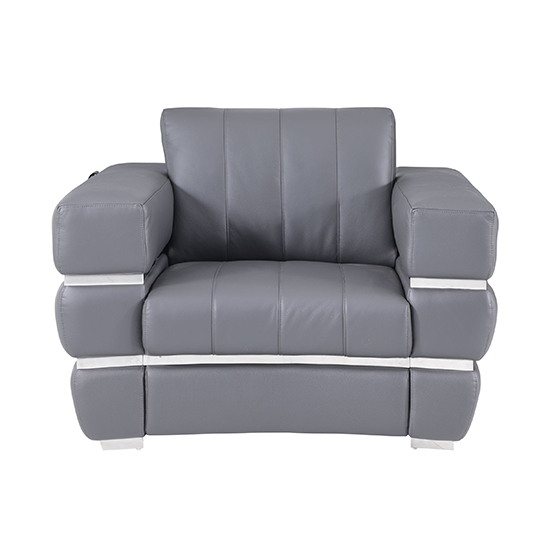 Global United 904 - Genuine Italian Leather Chair in Dark Gray color.