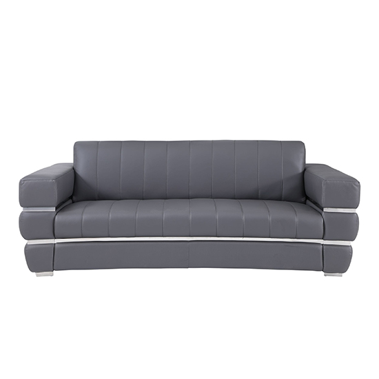 Global United 904 - Genuine Italian Leather Sofa in Dark Gray color.