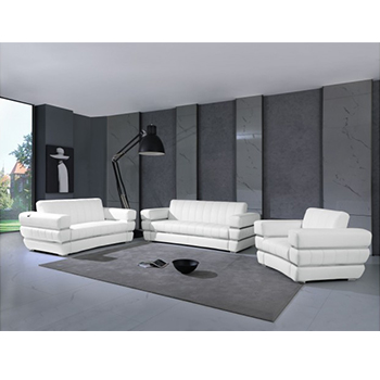 Global United 904- Genuine Italian Leather 3PC Sofa Set in White color.