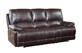 Global United 9345 - Leather Air Sofa in Brown color.