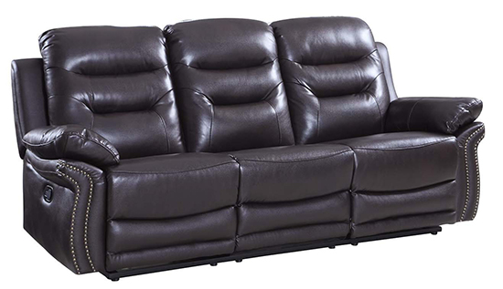 Global United 9392 - Leather Air Sofa in Brown color.