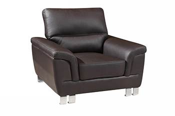 Global United 9412 - Leather Gel Chair in Brown color.