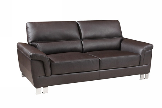 Global United 9412 - Leather Gel Sofa in Brown color.