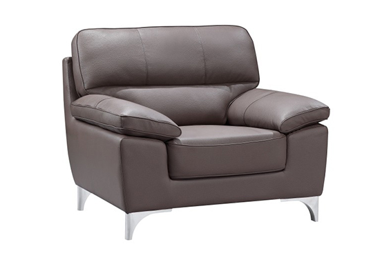 Global United 9436 - Leather Gel Chair in Brown color.