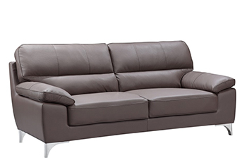 Global United 9436 - Leather Gel Sofa in Brown color.
