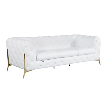 Global United 970 Genuine Italian Leather Sofa in White color.