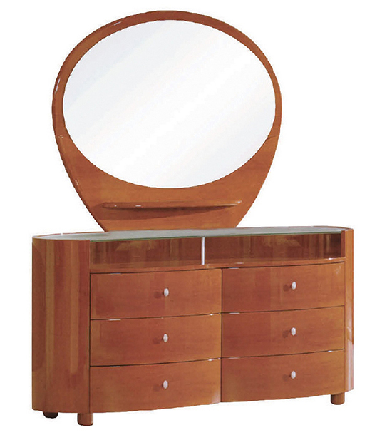 Global United Cosmo - Dresser with Mirror in Cherry Color.