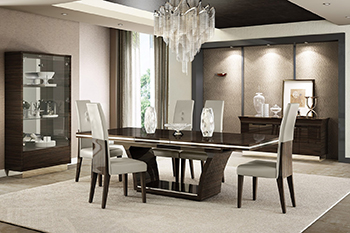 Global United D832 - Dining Table and 6 Chair Set in Wenge Color.