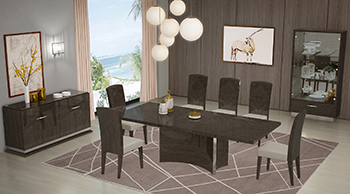 Global United D845 - Dining Table and 6 Chair Set in Gray Color.